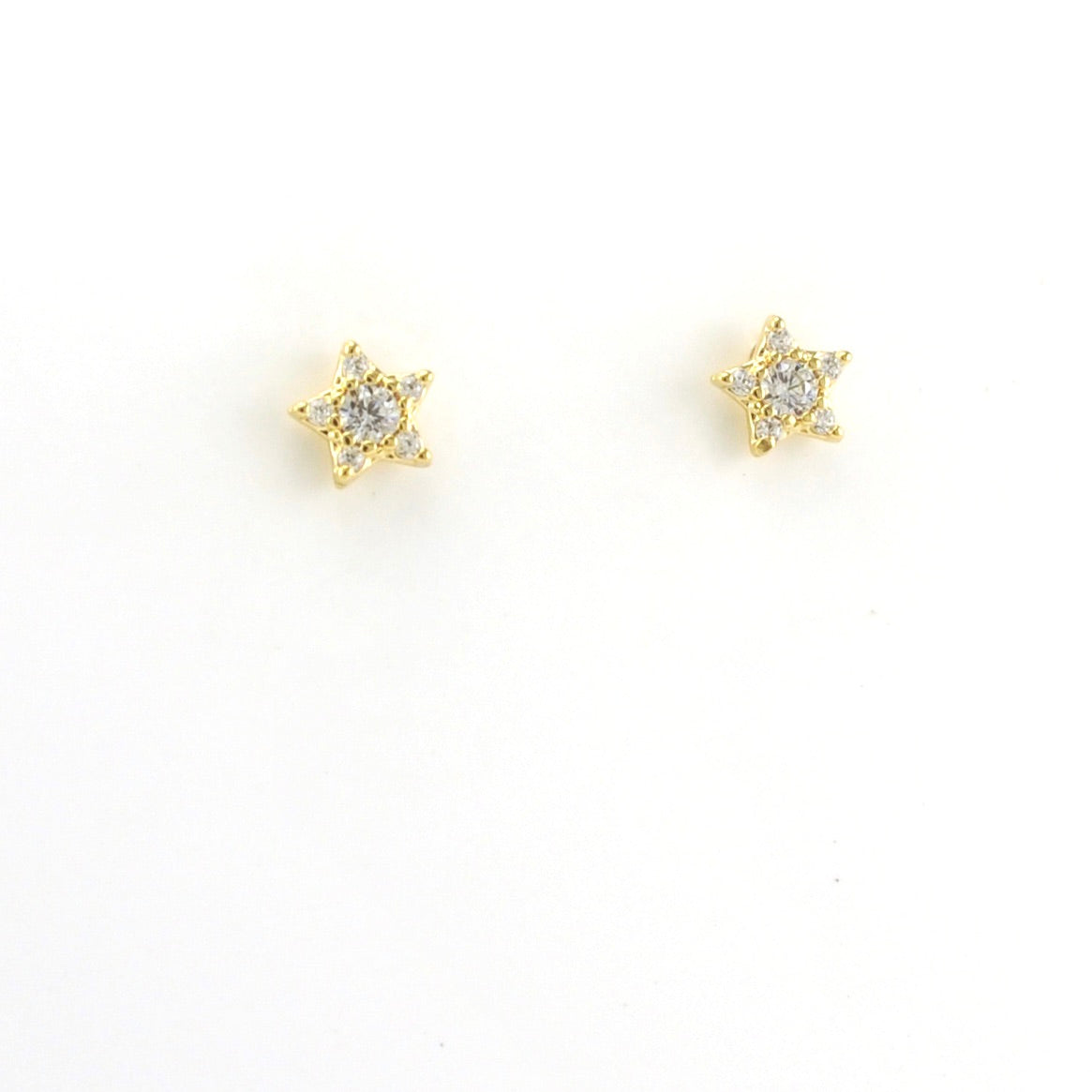 Alt View 18k Gold Fill Cubic Zirconia Mini Star Earrings
