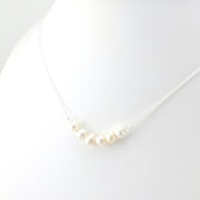 Side View Sterling Silver 6 Freshwater Pearl 18.5-19.5 Inch Necklace