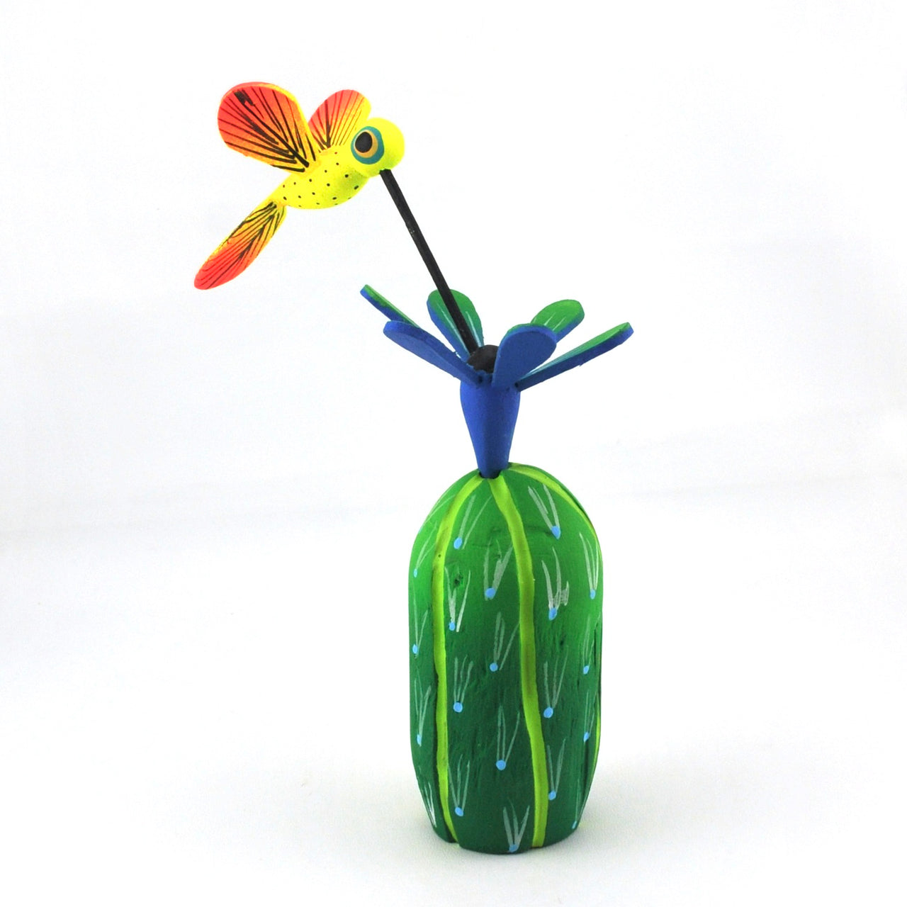 Oaxacan Cactus with Flower and Hummingbird