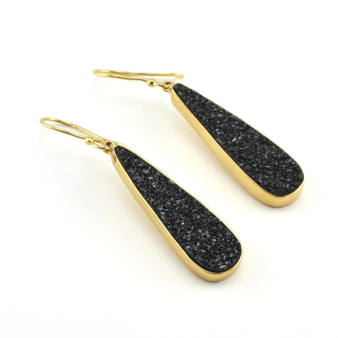 Alchemía Black Druzy Agate Tear Earrings