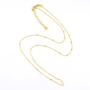 18k Gold Fill 20 Inch 1mm Curb Chain with Pressed Details and Extender