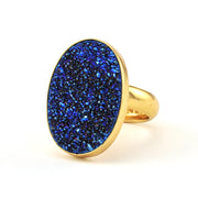 Alchemía Blue Druzy Agate Ring