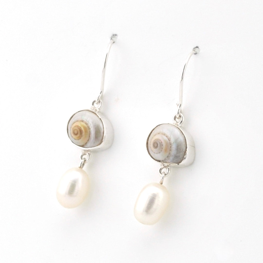 Sterling Silver Malabar Shell Pearl Drop Earrings
