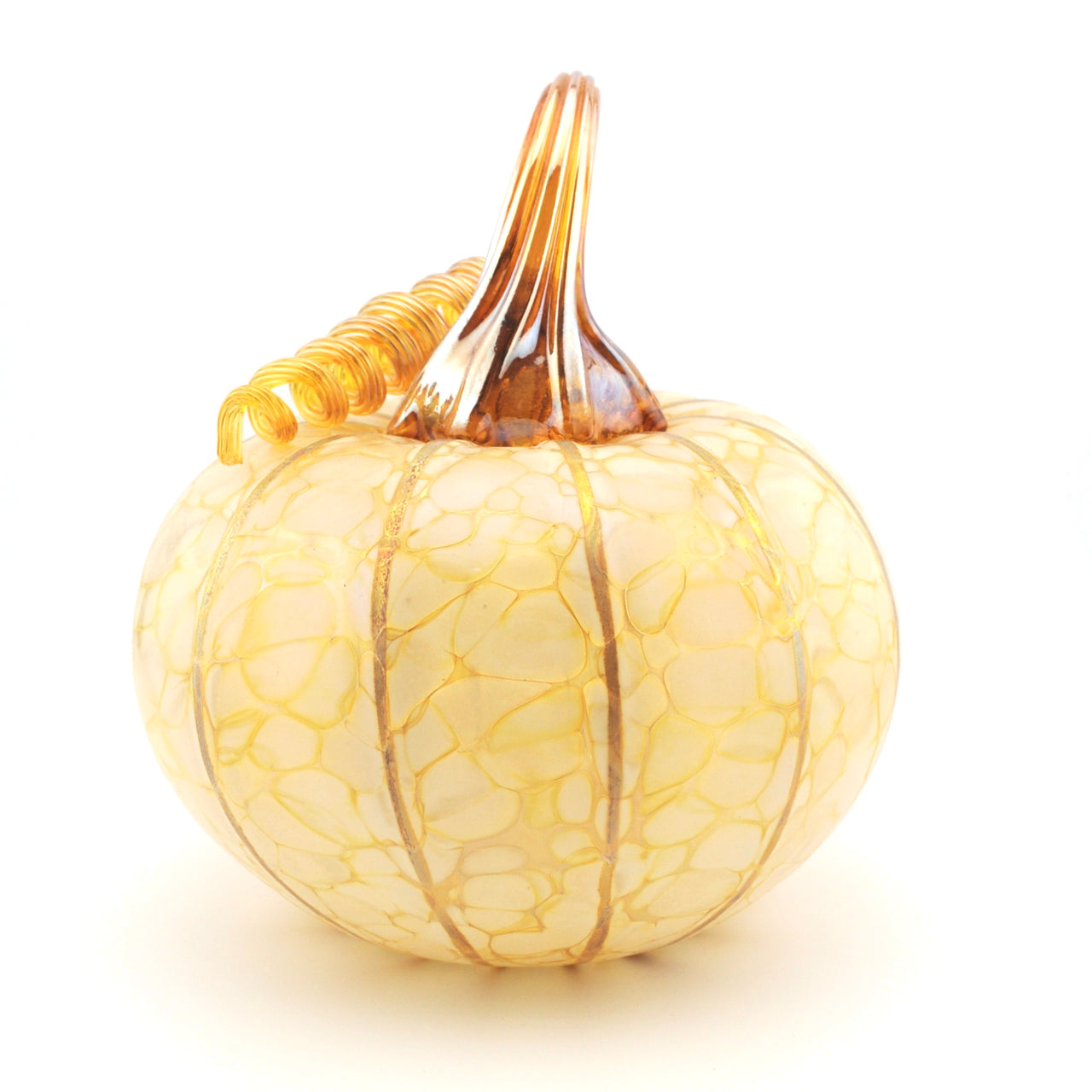 Large Ivory Glass Pumpkin