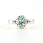 Sterling Silver Blue Topaz 4x6mm Oval Ring