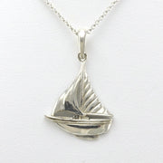 Alt View Sterling Silver Sailboat Necklace