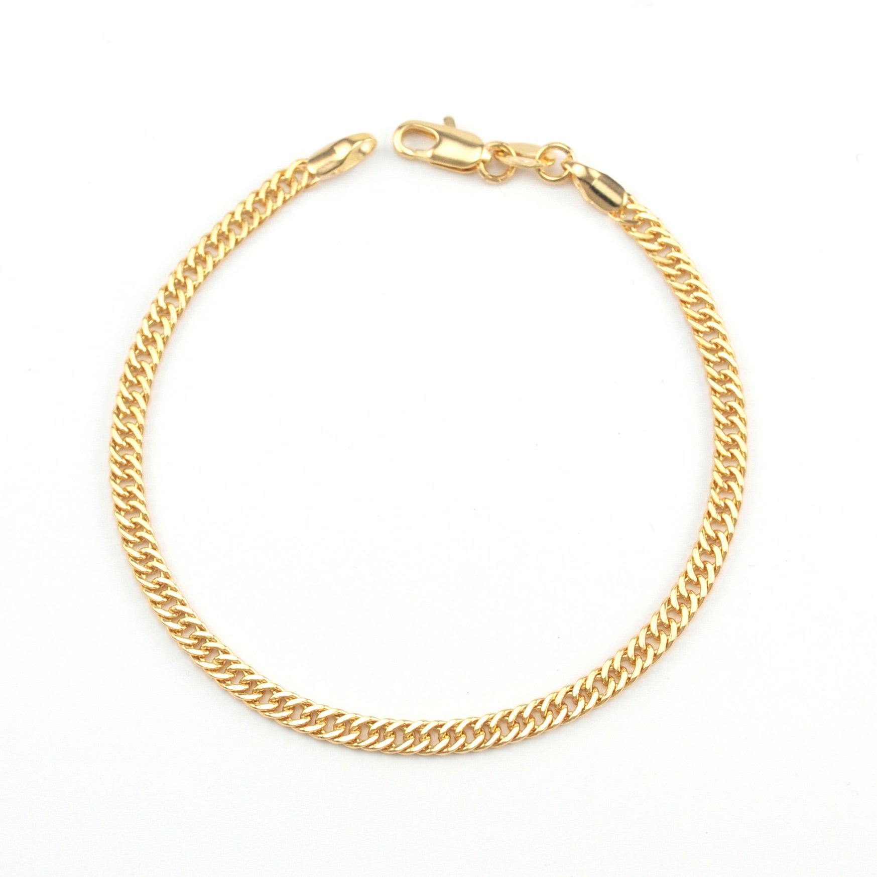 18k Gold Fill Double Curb Link Bracelet