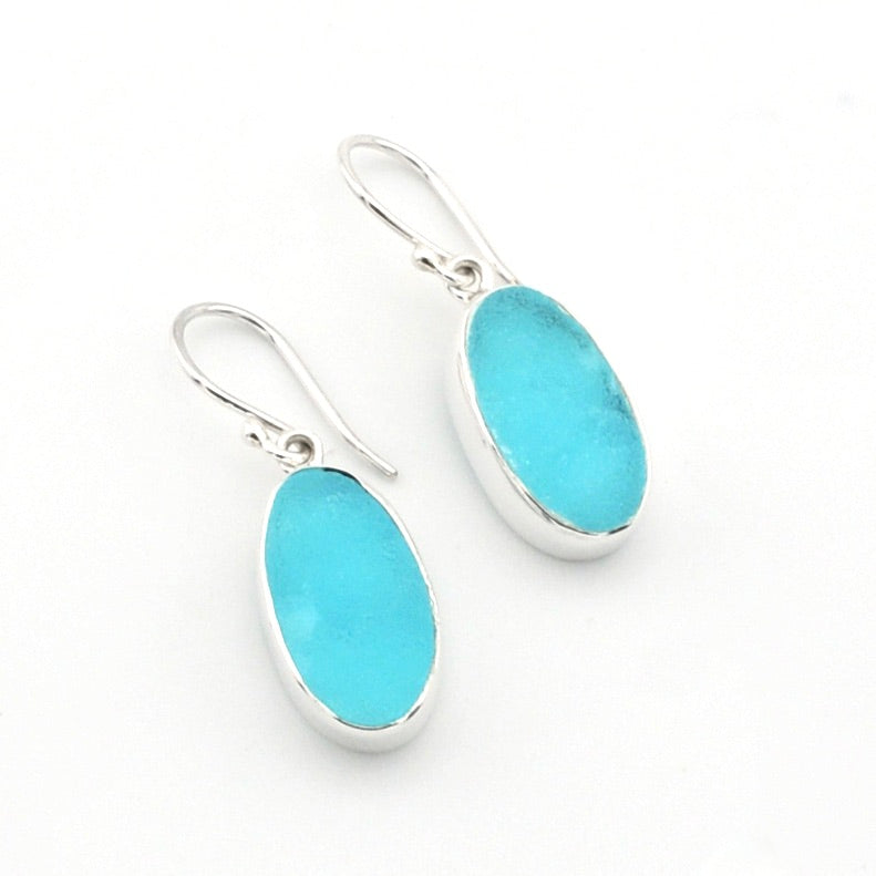 Sterling Silver Hemimorphite Druzy Dangle Earrings