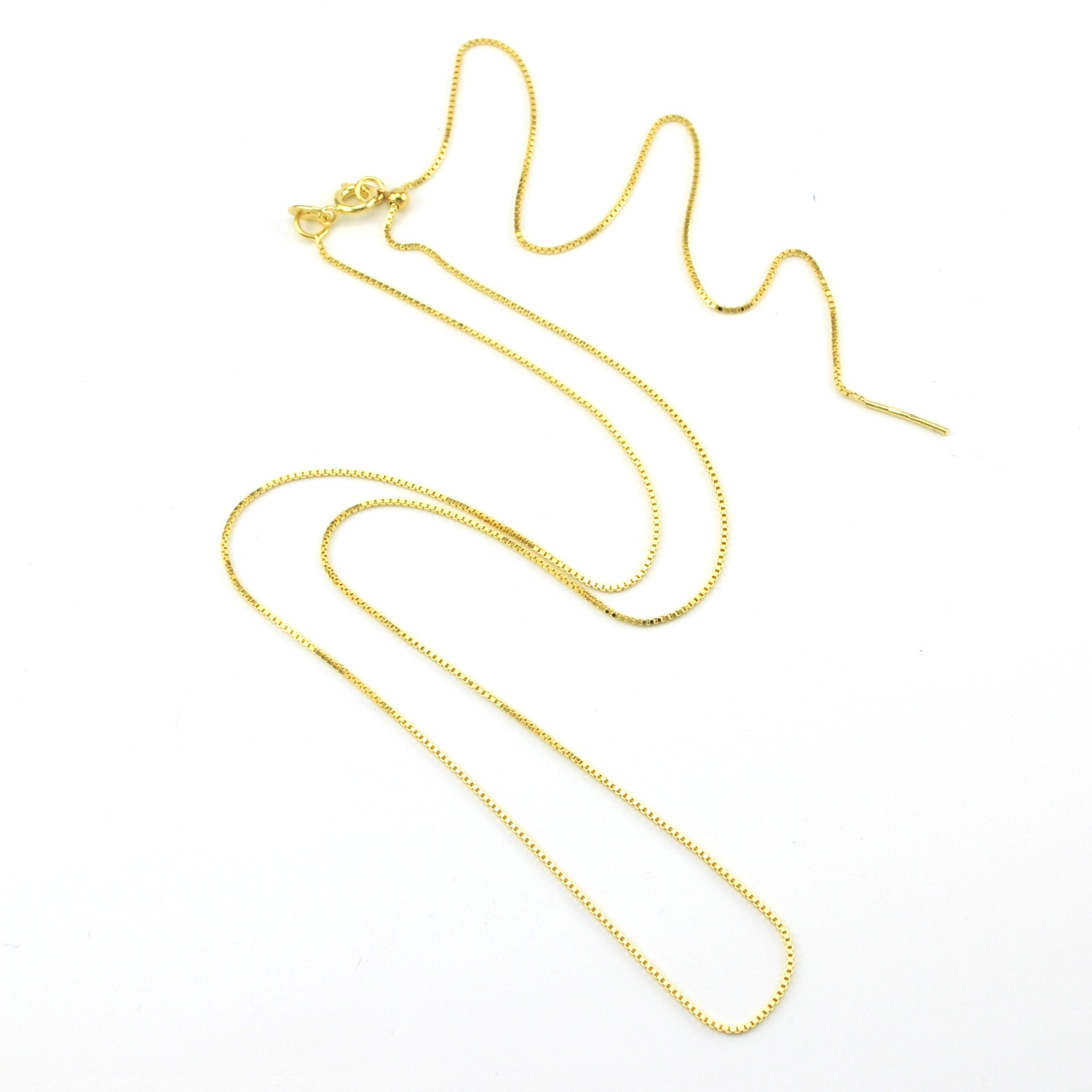 18k Gold Fill 26 Inch Adjustable .85mm Diamond Cut Box Chain