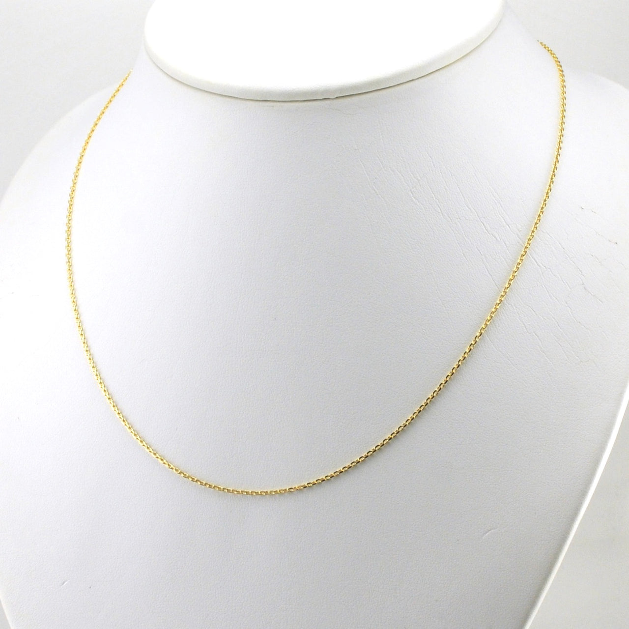 Alt View 18k Gold Fill 18 Inch Diamond Cut Cable .9mm Chain with Extender