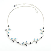 Silver Iolite Blue Topaz Branch Adjustable Necklace