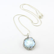 Sterling Silver Roman Glass Round Necklace