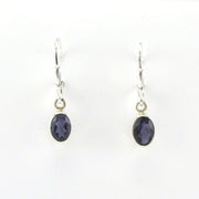 Alt View Sterling Silver Iolite 5x7mm Oval Dangle Earrings