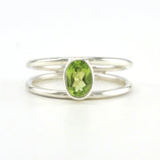 Sterling Silver Peridot 5x7mm Oval Ring