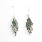 Alternate View Silver Abalone Marquise Bali Earrings