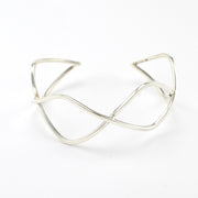 Sterling Silver Wide Intertwined Cuff Bracelet