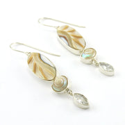 Sterling Silver Nautilus Shell White Topaz Earrings