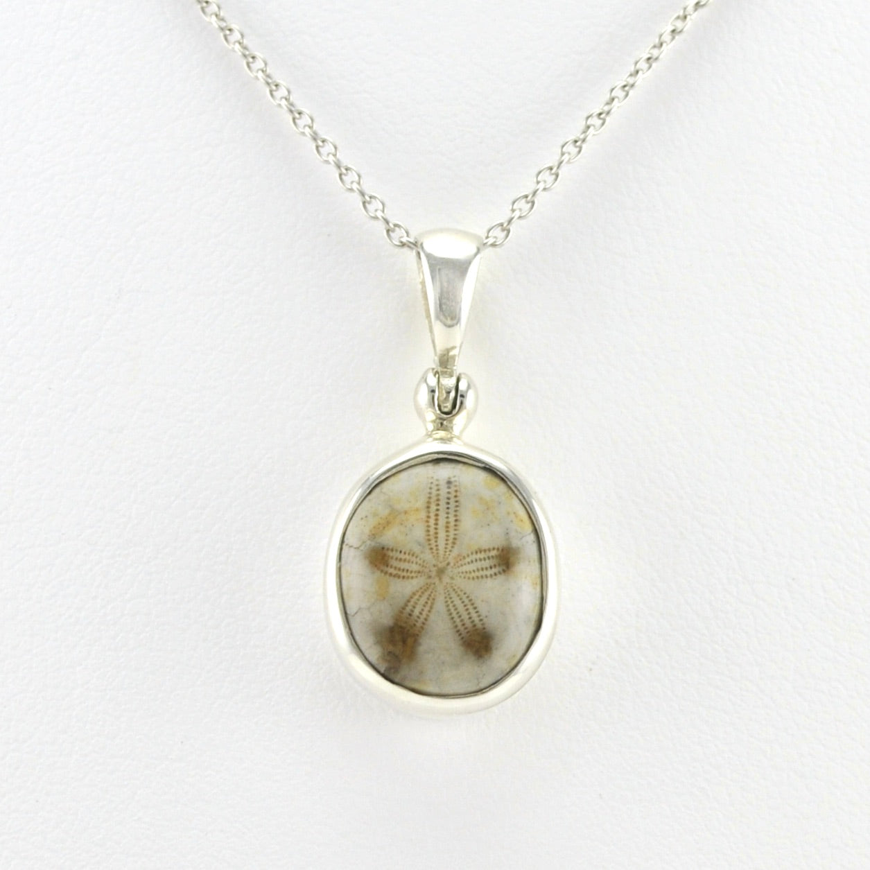 Alt View Sterling Silver Fossil Sea Urchin Necklace