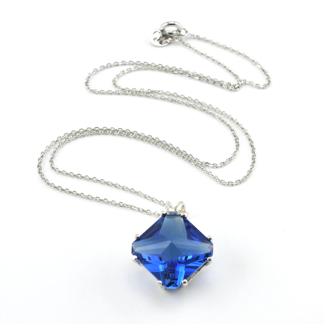Sterling Silver Tibetan Blue Obsidian Necklace