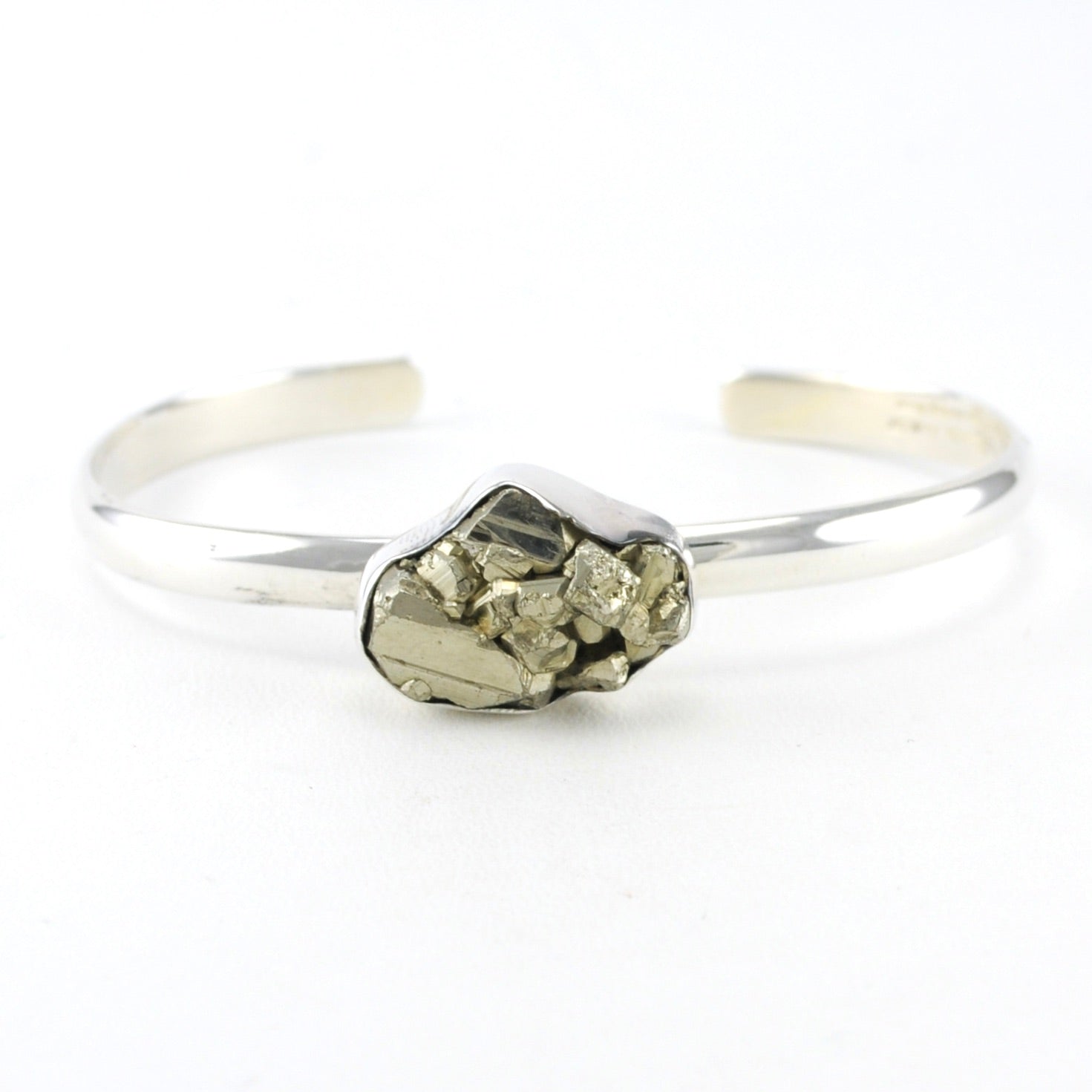 Sterling Silver Pyrite Cuff Bracelet