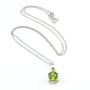 Sterling Silver Peridot 8mm Round Necklace
