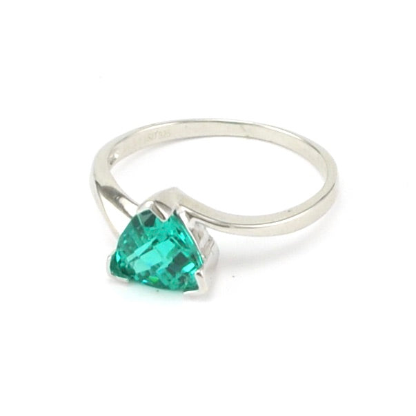 Alt View Sterling Silver Paraiba Garnet 2ct Trillion Ring