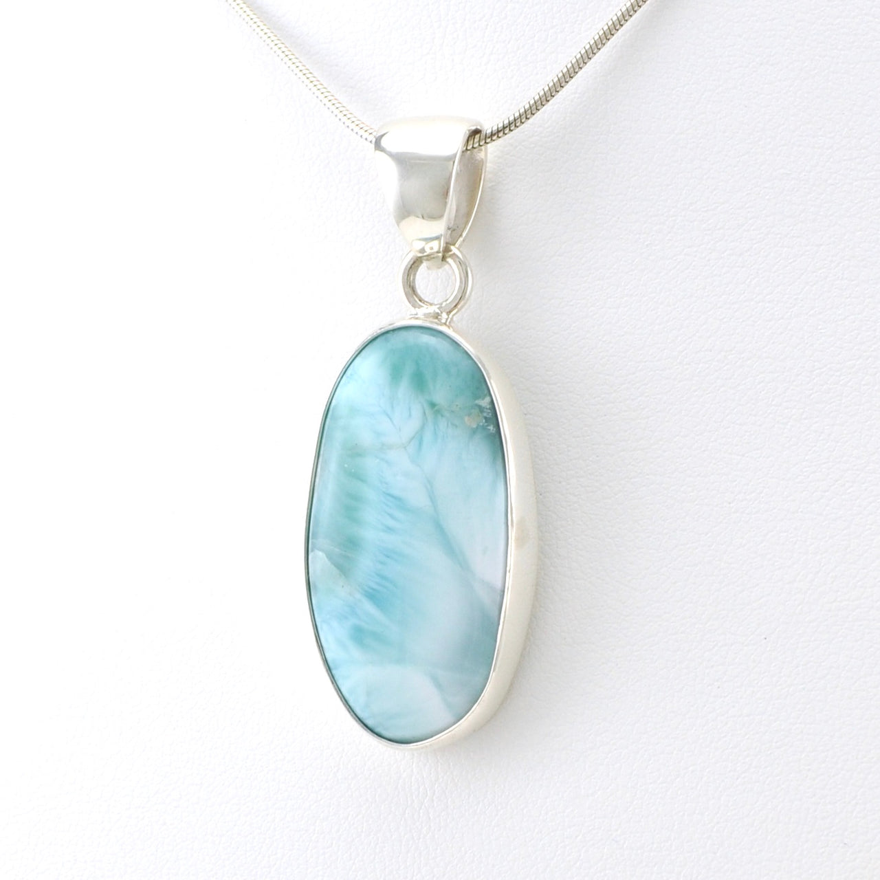 Sterling Silver Larimar Oval Pendant