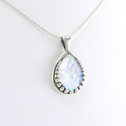 Alternate View Sterling Silver Roman Glass Tear Necklace