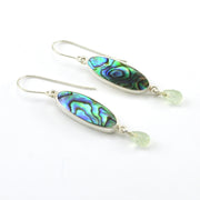 Sterling Silver Abalone Shell Prehnite Earrings