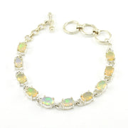 Sterling Silver Ethiopian Opal Oval Toggle Bracelet