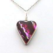 Alternate View Cranberry Red Dichroic Glass Heart Pendant