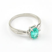 Side View Sterling Silver Paraiba Garnet 1.3ct Oval CZ Ring