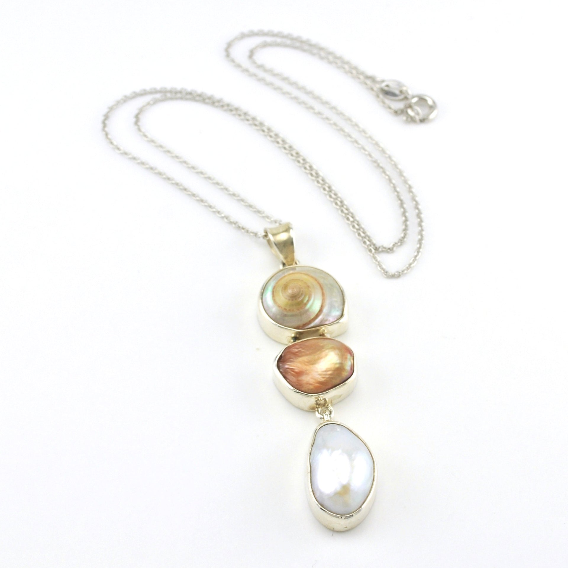 Sterling Silver Malabar Shell and Pearl Pendant