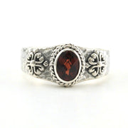 Sterling Silver Garnet 5x7mm Oval Ring