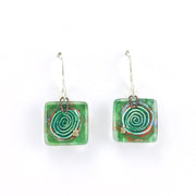 Alt View Glass Green Mesmer Square Earrings