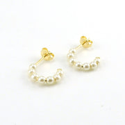 Alt View 18k Gold Fill 15mm Simulated Pearl Hoop Earrings