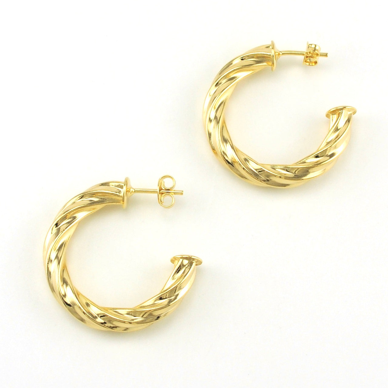 18k Gold Fill 5x30mm Twist Hoop Earrings