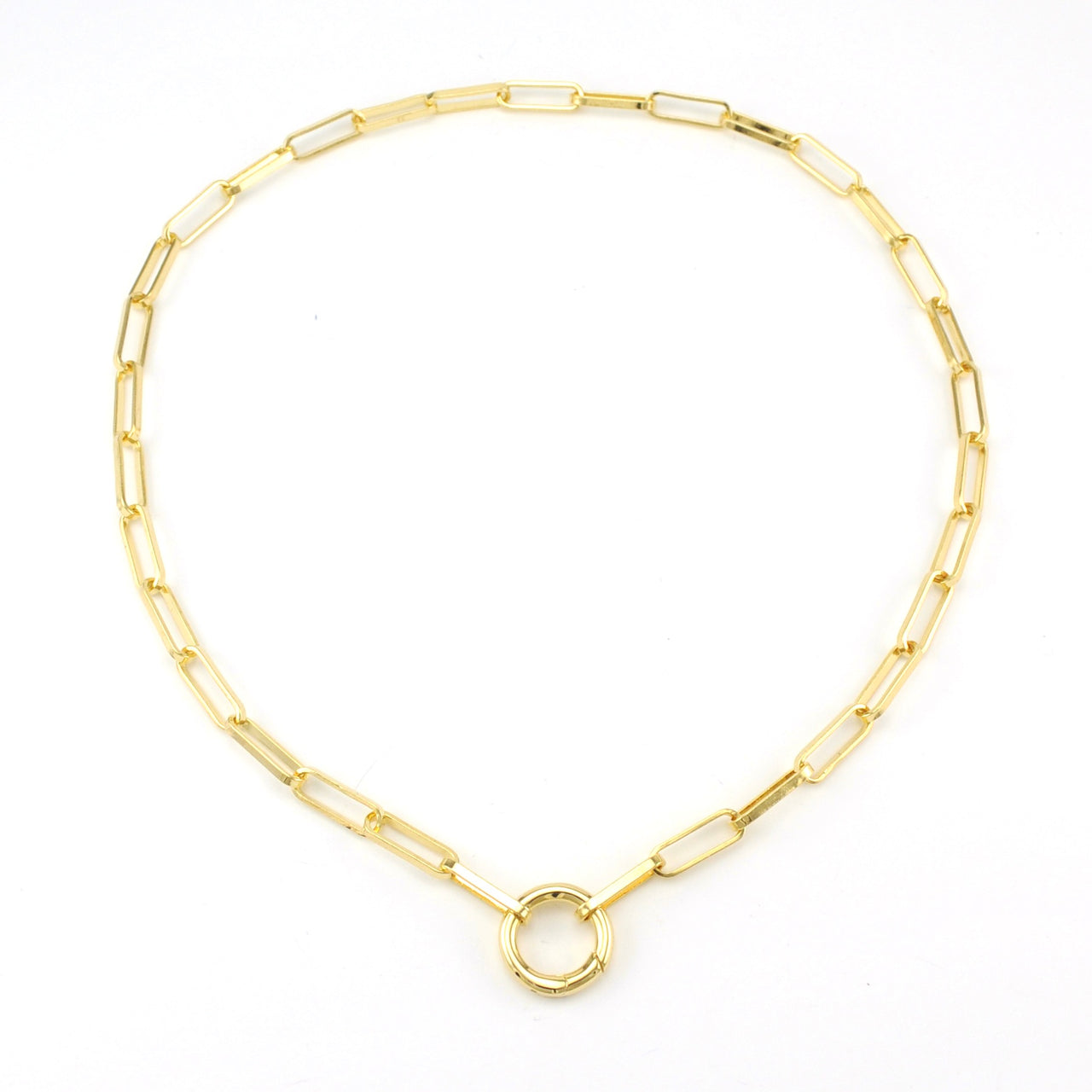 18k Gold Fill 16 Inch Paperclip Chain with Carabine Clasp