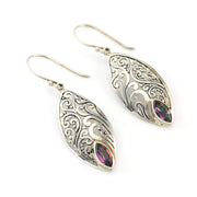 Sterling Silver Mystic Quartz Marquise Bali Earrings