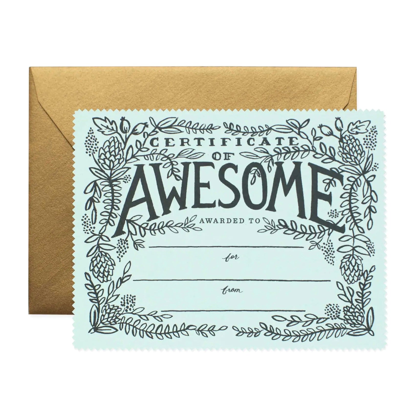 Certificate of Awesome Card
