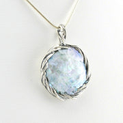 Alternate View Sterling Silver Roman Glass Round Necklace