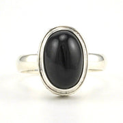 Alt View Sterling Silver Black Star Diopside 8x12mm Oval Bali Ring