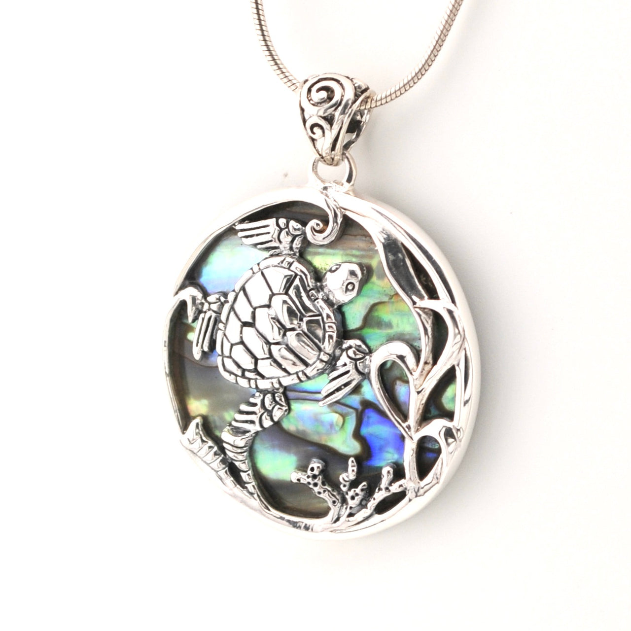 Abalone Sea Turtle Pendant on Chain