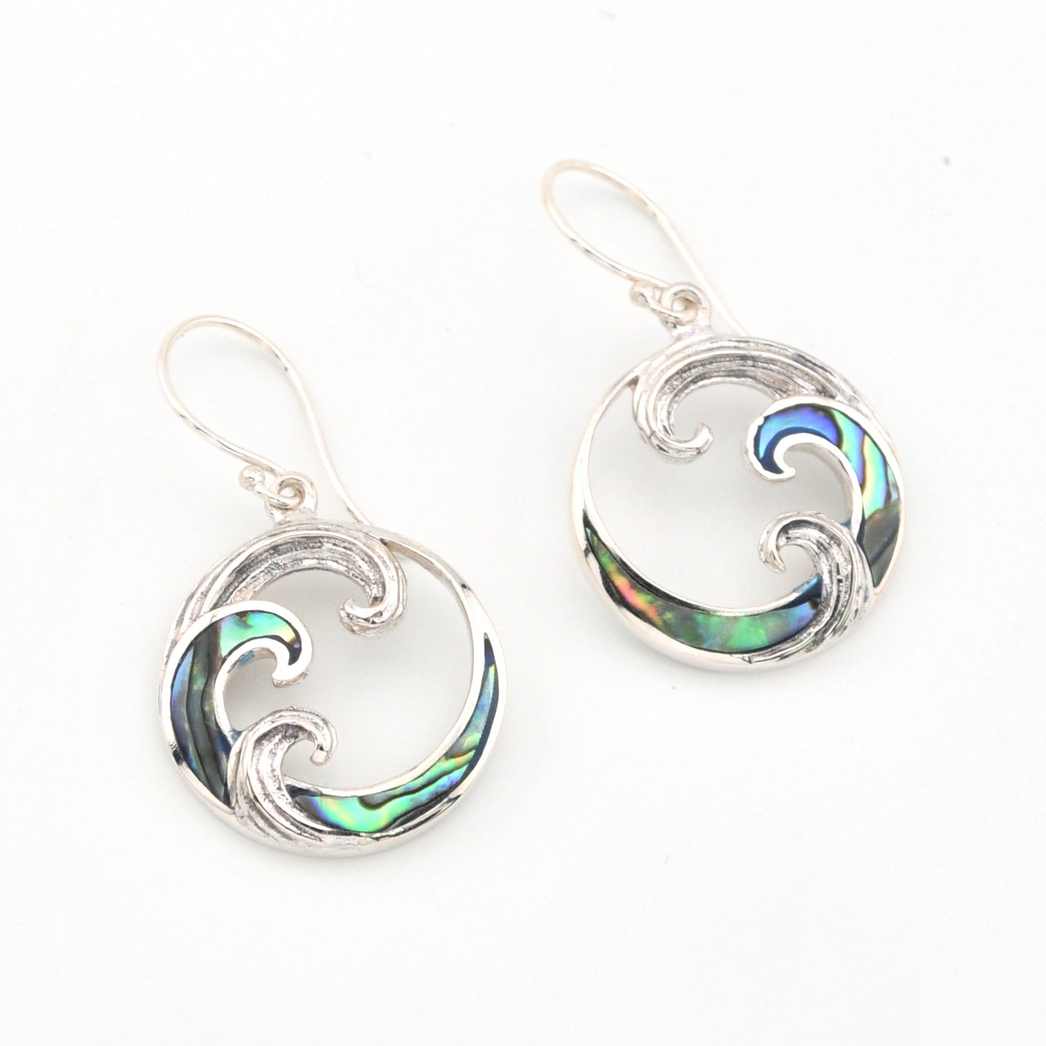 Abalone Wave Dangle Earrings