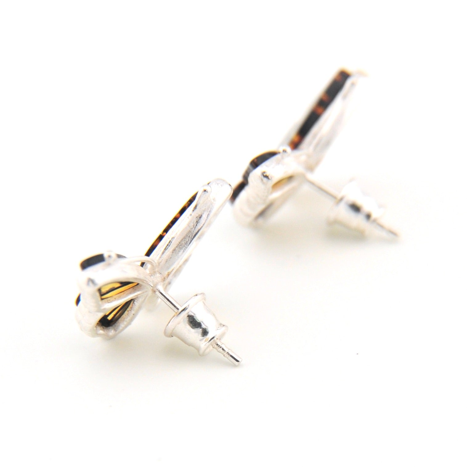 Addition view Amber Intaglio Butterfly Post Earrings