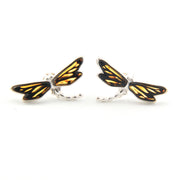 Dragonfly earrings on a white background