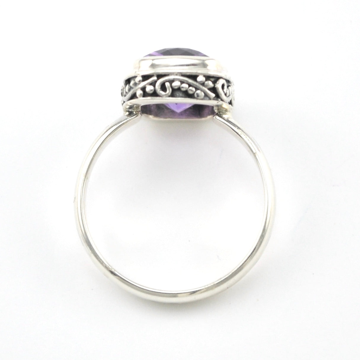 Additional View Silver Ametrine 8x10mm Rectangle Bali Ring