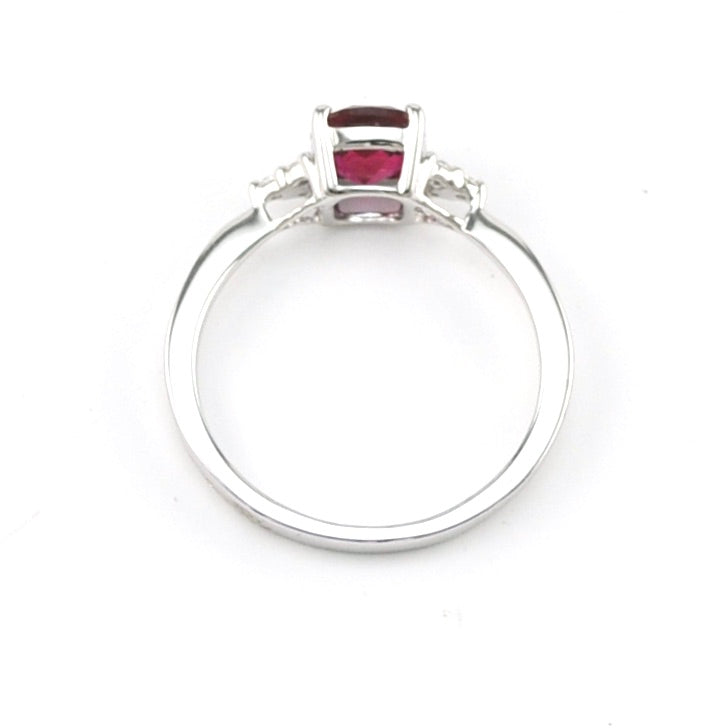 Additional View Silver Created Ruby 1.2ct Square CZ Ring