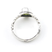 Additional View Silver Peridot 7mm Round Bali Scroll Ring
