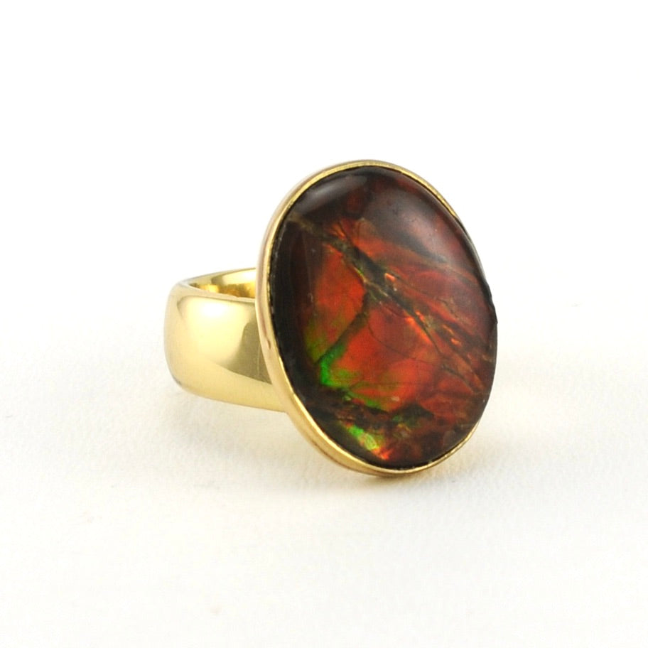 Alchemía Ammolite Oval Adjustable Ring